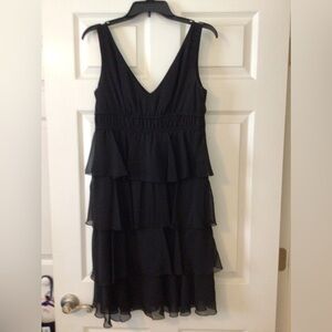 Jonathan Martin Black Sleeveless V-Neck Midi Dress